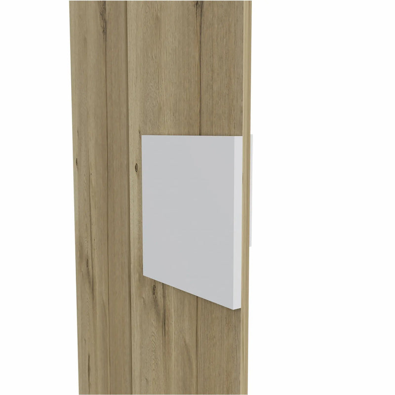 Light Oak and White Multi Purpose Vertical Hanging Cabinet Homeroots Kitchen & Dining