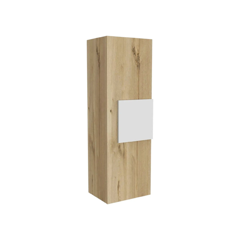 Light Oak and White Multi Purpose Vertical Hanging Cabinet Homeroots Kitchen & Dining