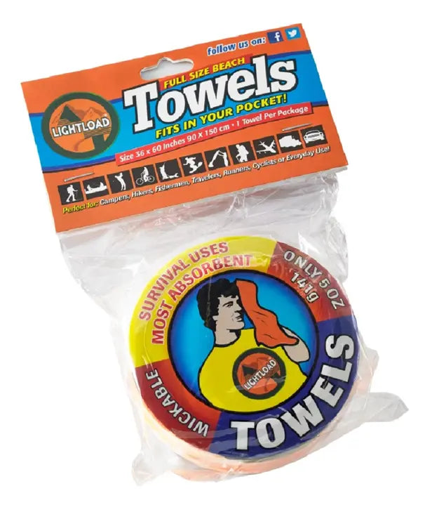 Lightload Beach Towels Compressed Fast Dry Absorbent Lightload Towels
