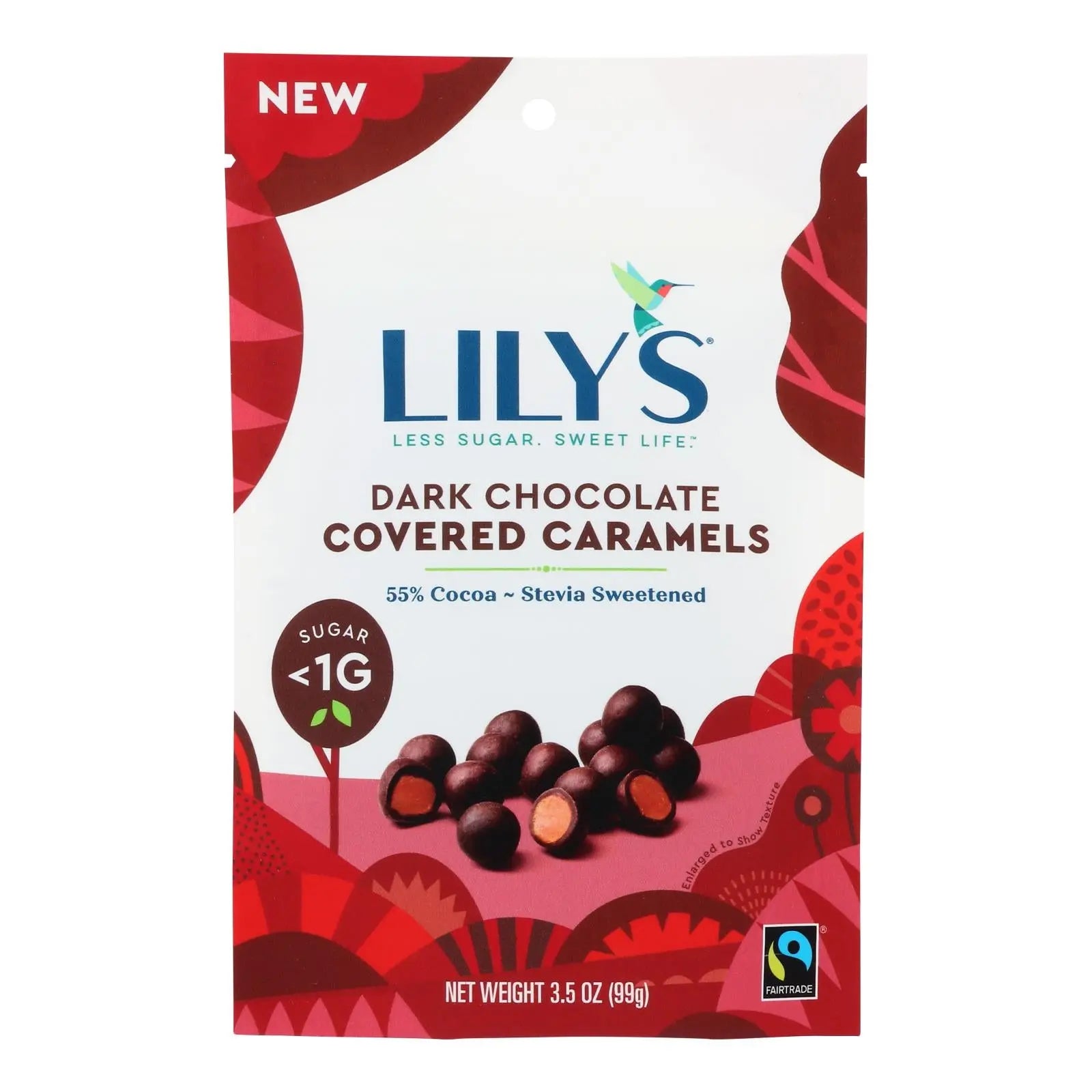 Lilys - Caramels Dark Chocolate Stevia - Case Of 12-3.5 Oz Lily's Sweets