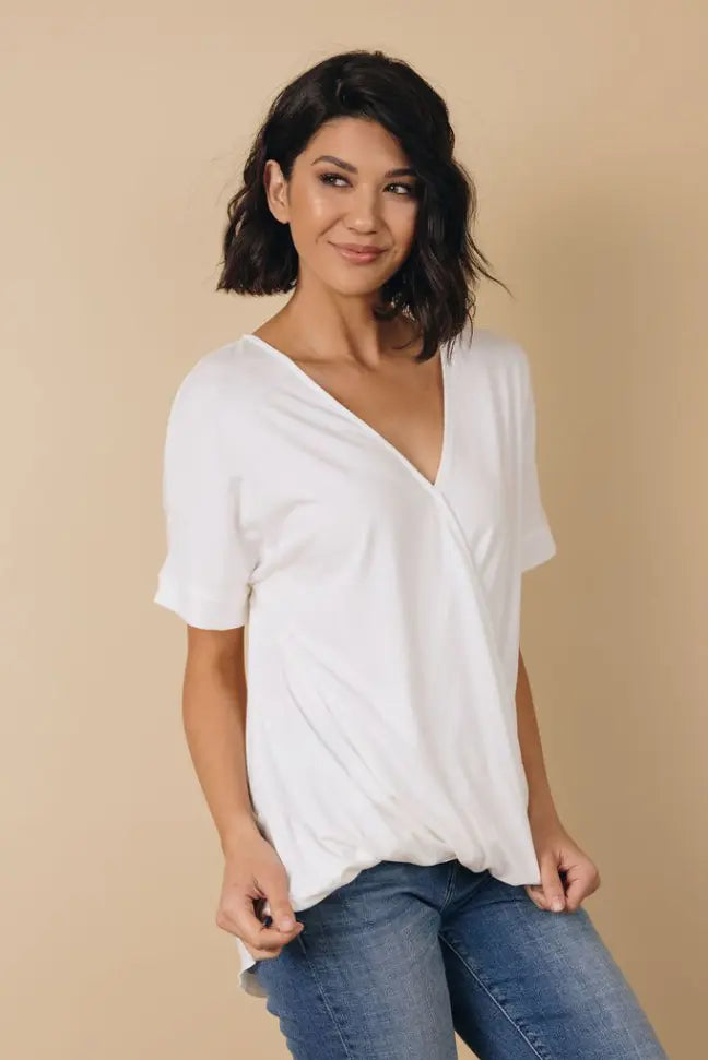 Lior Drape Knit Top Stay Warm in Style