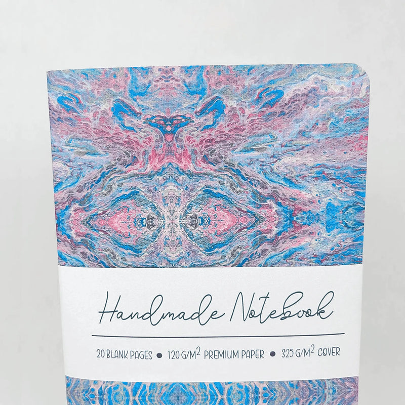 Liquid Art - Style 1 - Handmade Saddle Bound Notebook - A5-ish size Art by Erica H