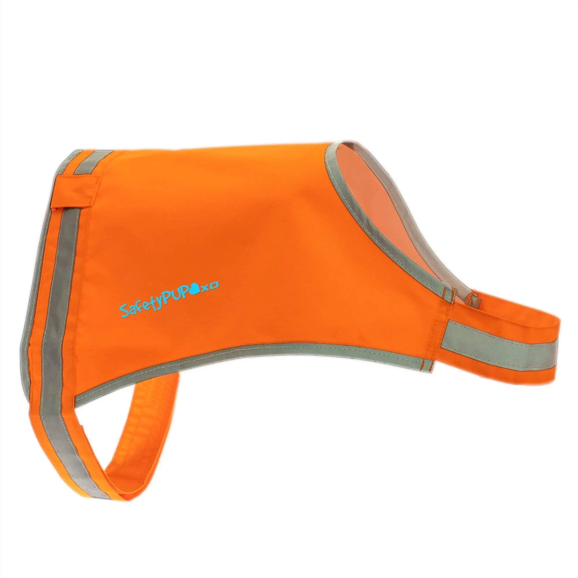 Lite Dog Vest. Coverage to Mid Back. Reflective Hi Visibility Blaze Orange Fluorescent Fabric Helps to Keep Them in Sight and Safe On and Off Leash. Safetypup Xd