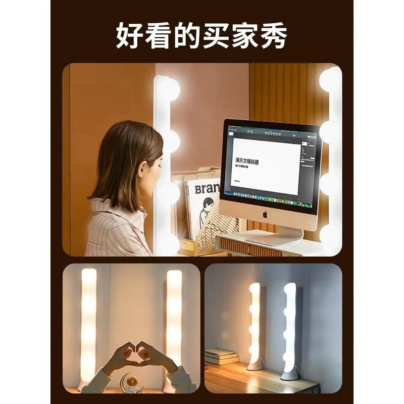 Live fill light anchor desktop makeup dedicated double row LED beauty skin rejuvenation professional live studio video background GreatEagleInc