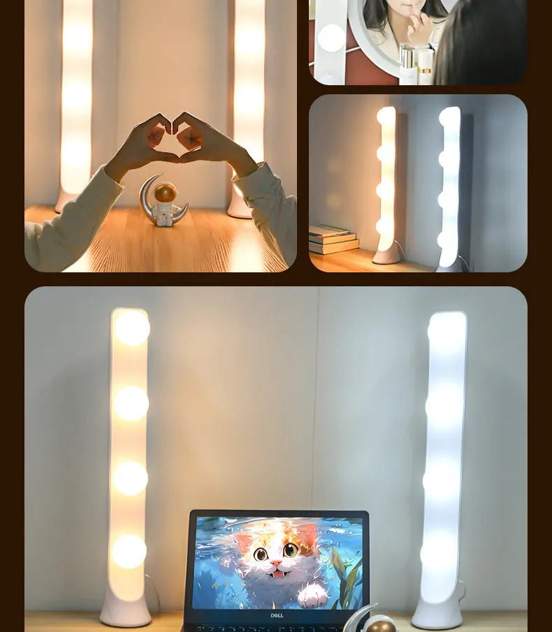 Live fill light anchor desktop makeup dedicated double row LED beauty skin rejuvenation professional live studio video background GreatEagleInc