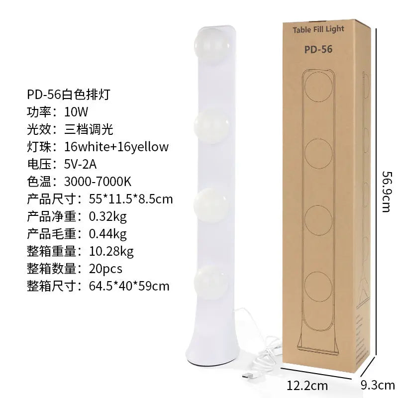 Live fill light anchor desktop makeup dedicated double row LED beauty skin rejuvenation professional live studio video background GreatEagleInc