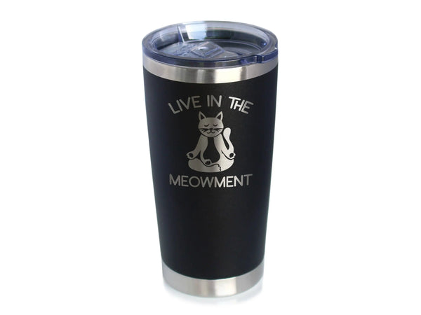 Live in Meowment Insulated Travel Tumbler - Cat Yoga Gifts Bevvee