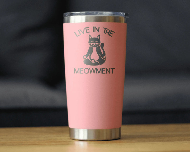 Live in Meowment Insulated Travel Tumbler - Cat Yoga Gifts Bevvee