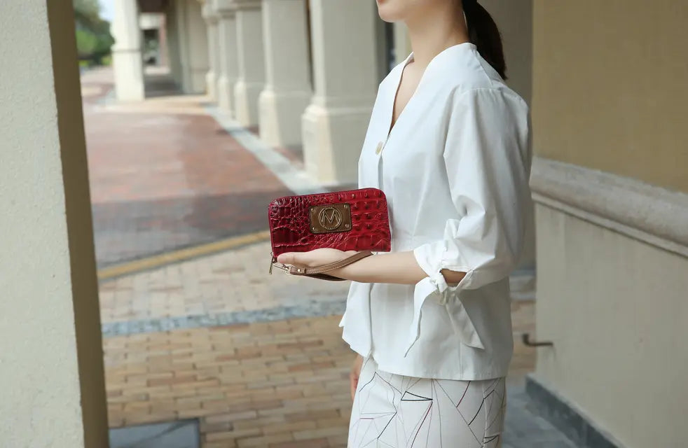 Lizza Croco Embossed Tote & Wallet Set MKF Colletion by Mia K.