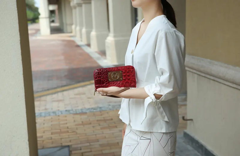 Lizza Croco Embossed Tote & Wallet Set MKF Colletion by Mia K.