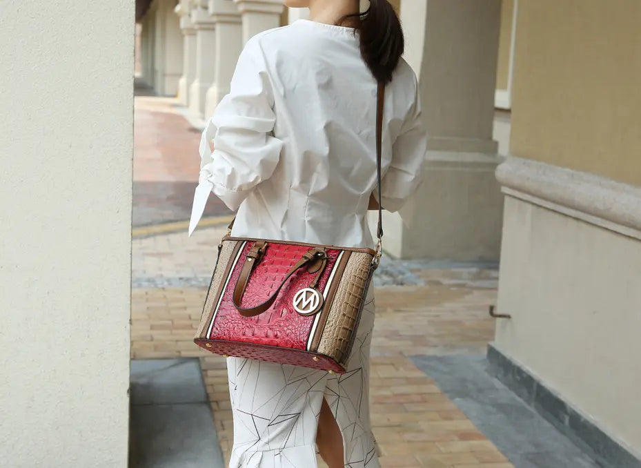 Lizza Croco Embossed Tote & Wallet Set MKF Colletion by Mia K.
