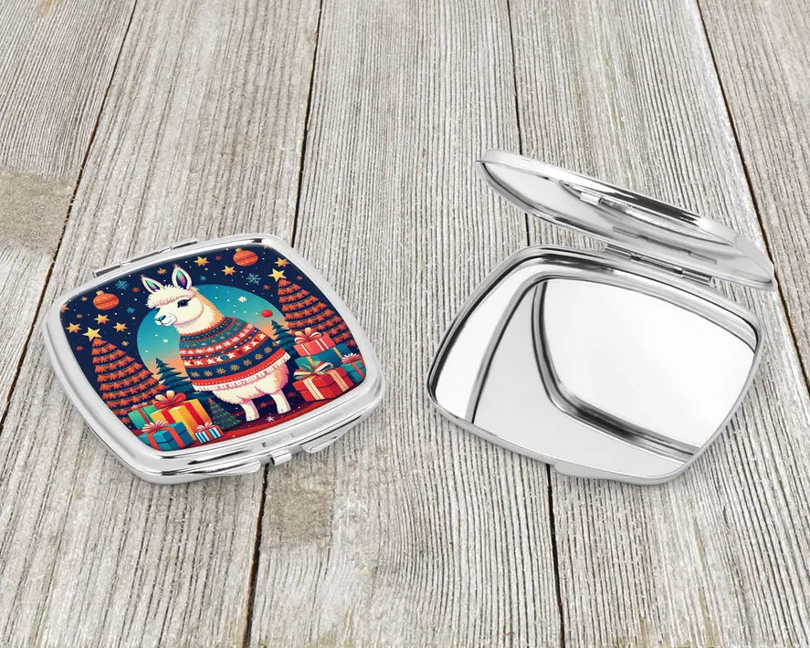 Llama Christmas Compact Mirror Caroline's Treasures