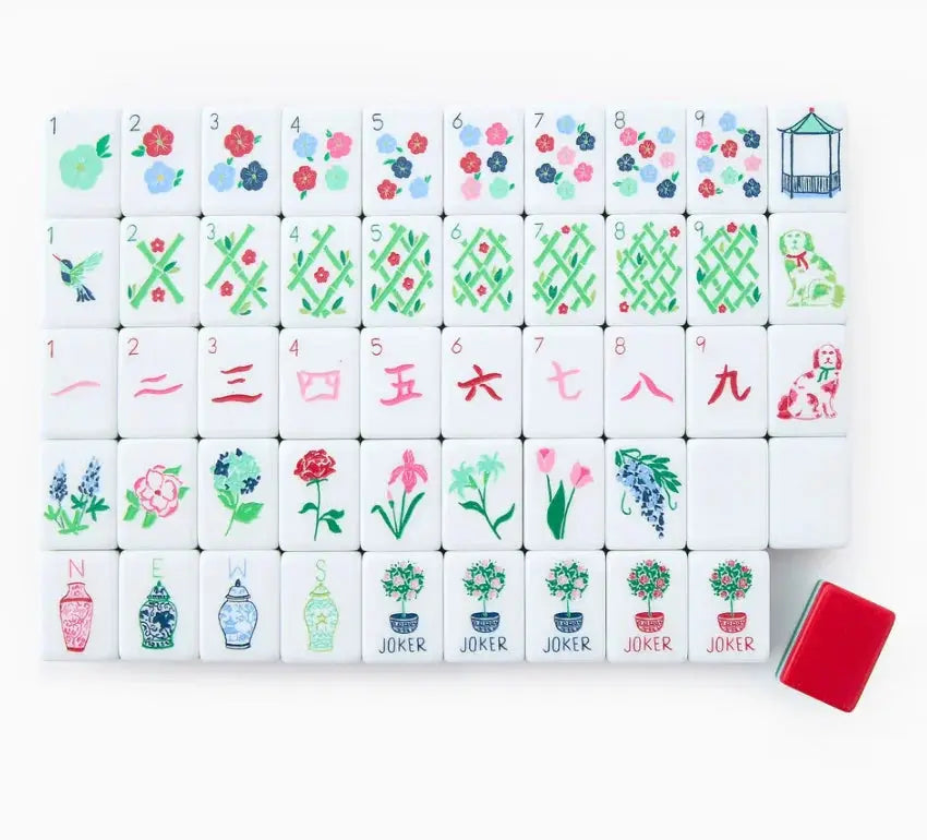 Local Warehouse US Local Stock Free Shipping Red and Pink 4-layer Acrylic American Mahjong Tiles OMM RTS Portable GreatEagleInc