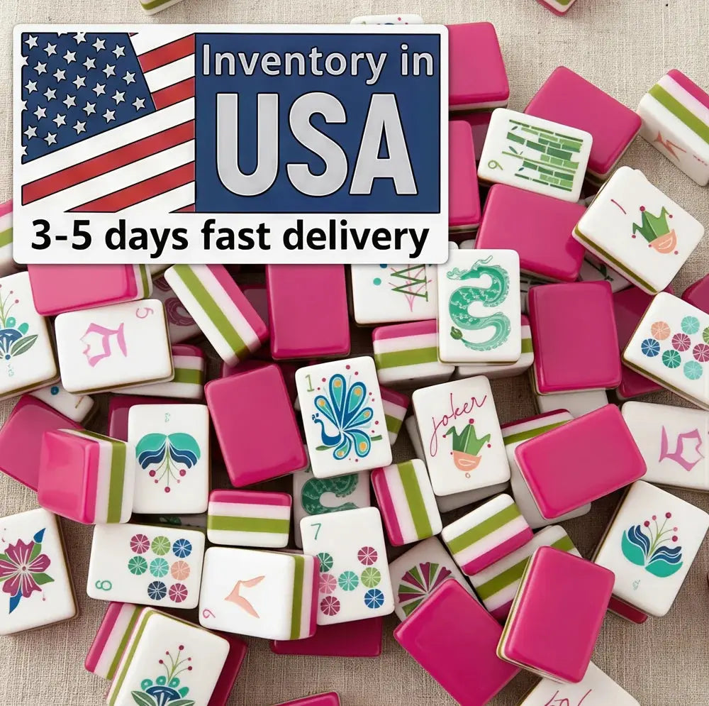 Local Warehouse US Local Stock Free Shipping Red and Pink 4-layer Acrylic American Mahjong Tiles OMM RTS Portable GreatEagleInc