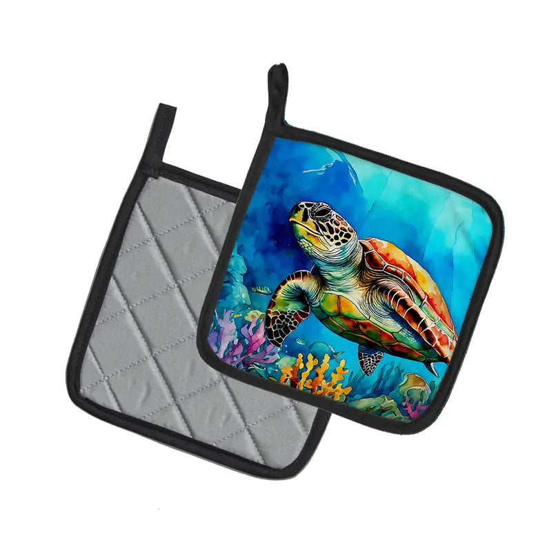 Loggerhead Sea Turtle Pair of Pot Holders Caroline's Treasures