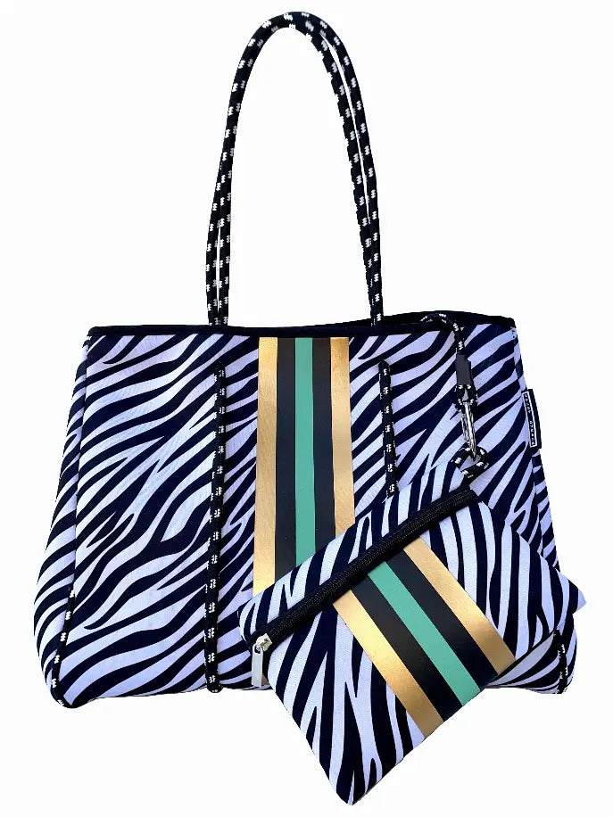 Lolly Luella On the Go - Neoprene Tote Bag (With Removable Matching Small Zippered Pouch) Lolly Luella