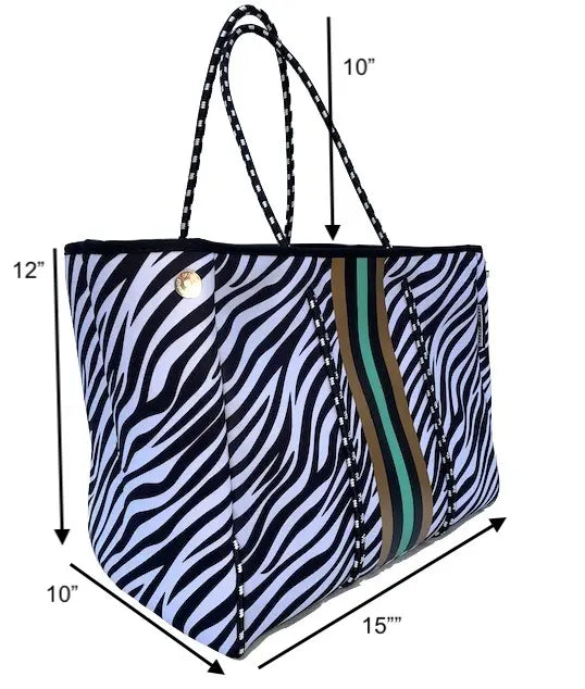Lolly Luella On the Go - Neoprene Tote Bag (With Removable Matching Small Zippered Pouch) Lolly Luella