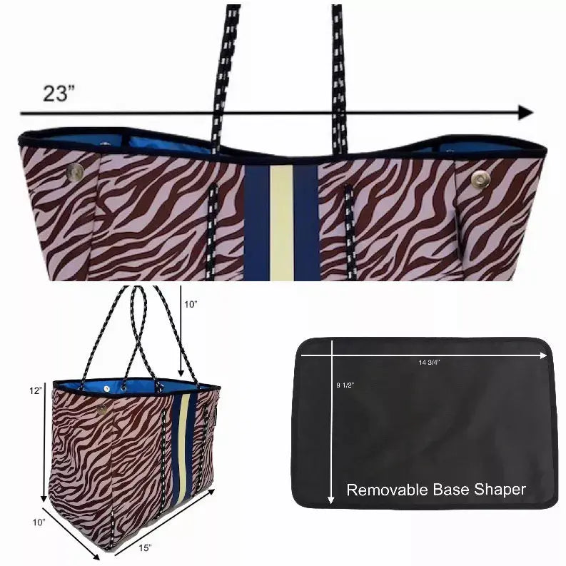 Lolly Luella On the Go - Neoprene Tote Bag (With Removable Matching Small Zippered Pouch) Lolly Luella