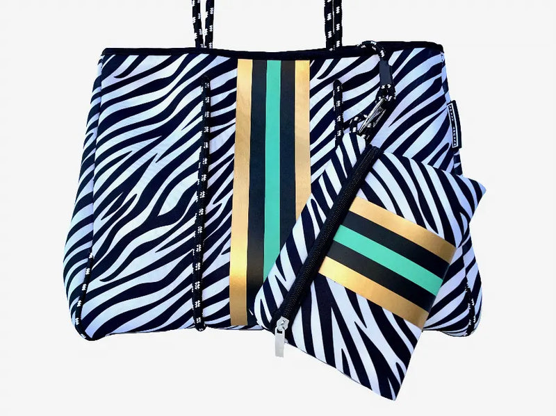 Lolly Luella On the Go - Neoprene Tote Bag (With Removable Matching Small Zippered Pouch) Lolly Luella
