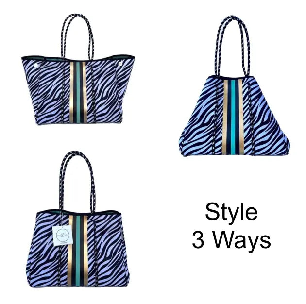 Lolly Luella On the Go - Neoprene Tote Bag (With Removable Matching Small Zippered Pouch) Lolly Luella