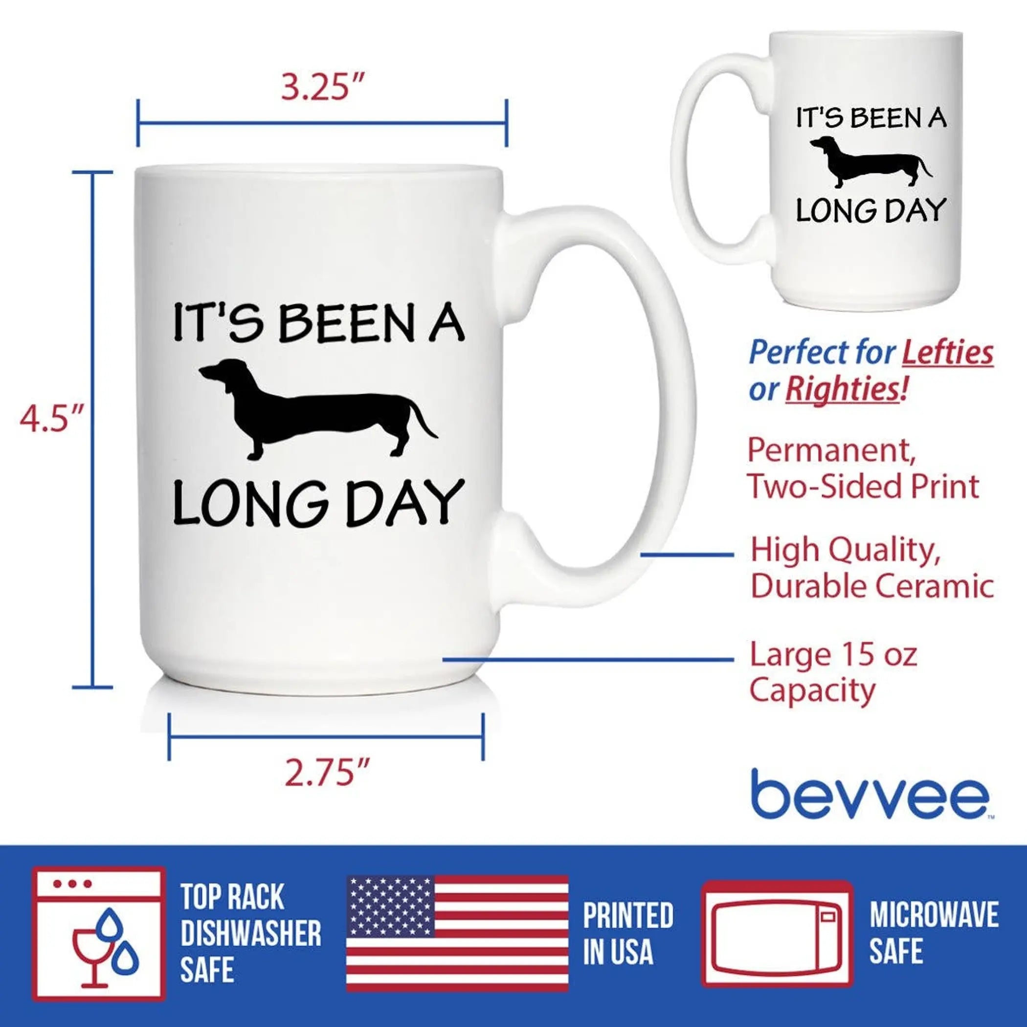 Long Day Coffee Mug - Dachshund Gifts and Decor Bevvee