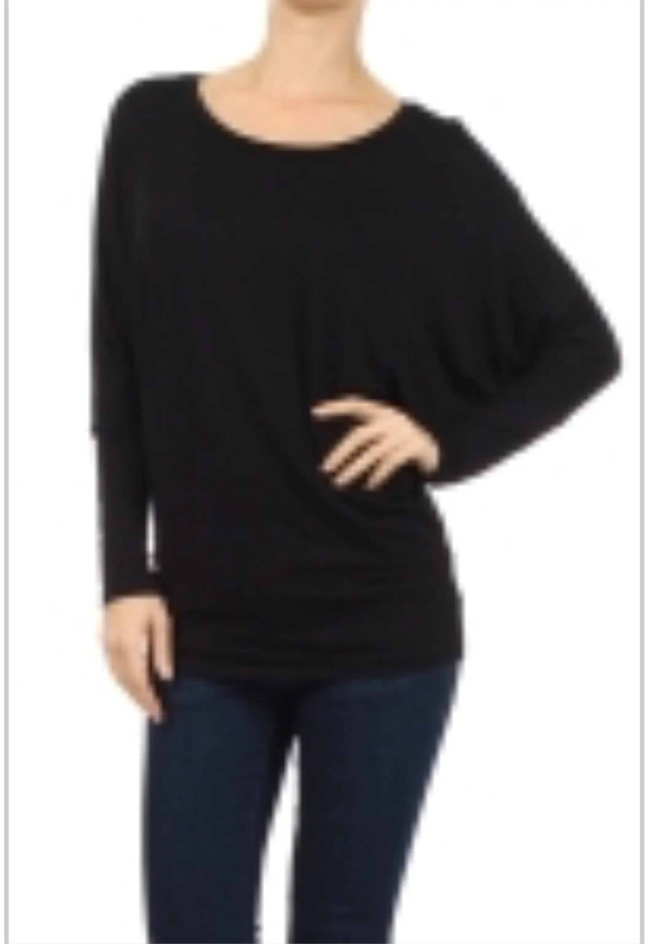 Long Sleeve Dolman Basic Tunic Top Back SurelyMine