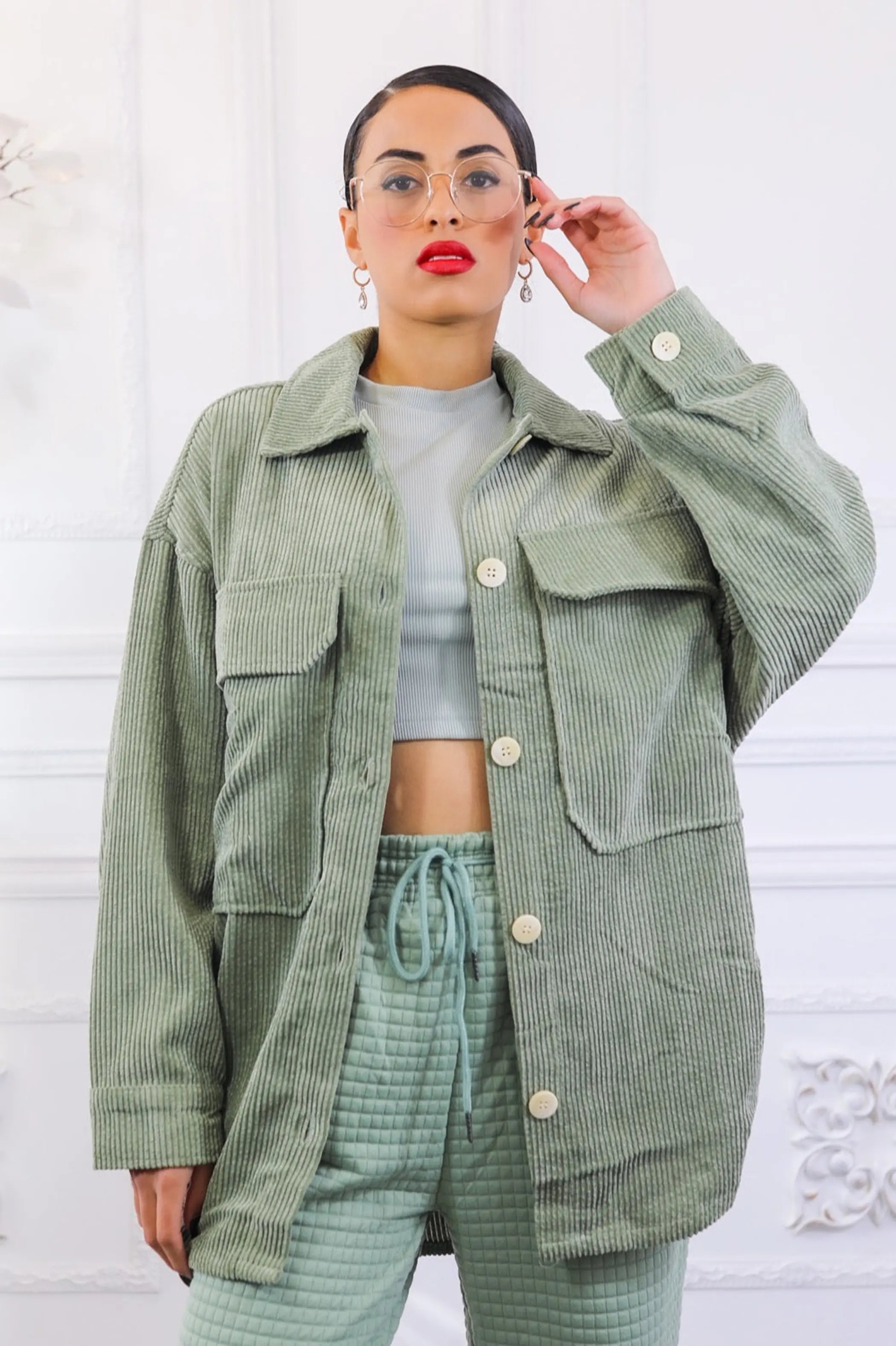 Long Sleeves Corduroy Button Down Cardigan SurelyMine