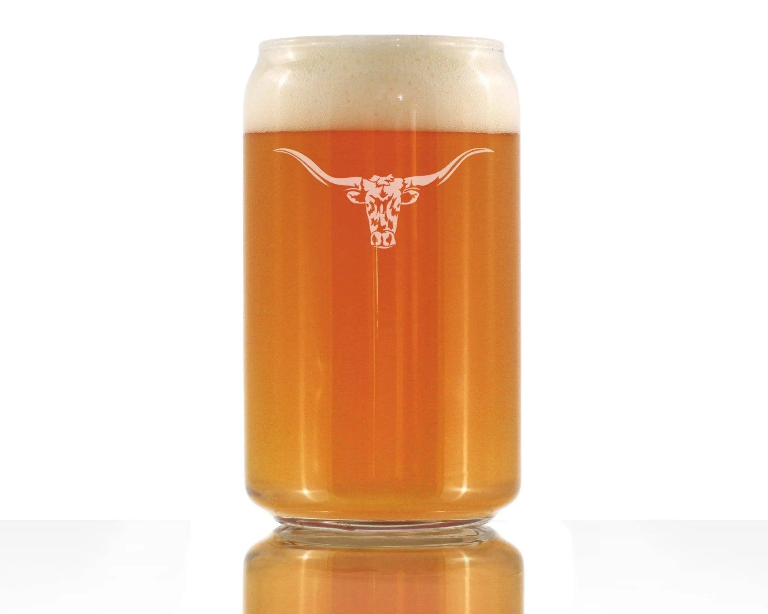 Longhorn Beer Can Pint Glass - Longhorns Gifts and Decor Bevvee