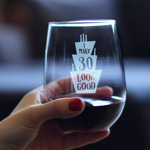 Look Good 30 Stemless Wine Glass - 30th Birthday Gifts Bevvee