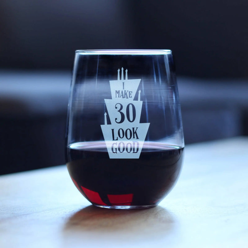 Look Good 30 Stemless Wine Glass - 30th Birthday Gifts Bevvee