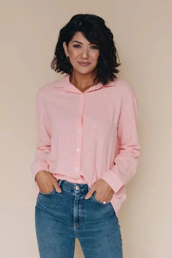 Lori Button Up Top Stay Warm in Style