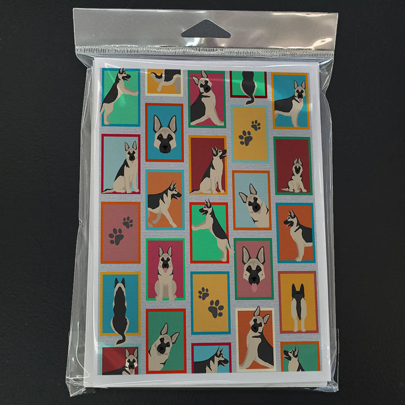 Lots of Black and Silver German Shepherd Greeting Cards Pack of 8 Caroline's Treasures