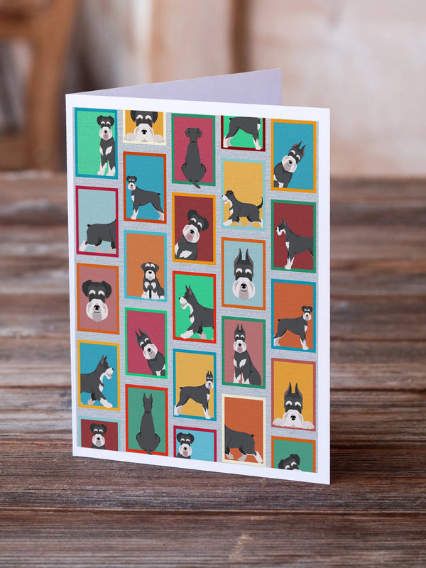 Lots of Black and Silver Schnauzer Greeting Cards Pack of 8 Caroline's Treasures