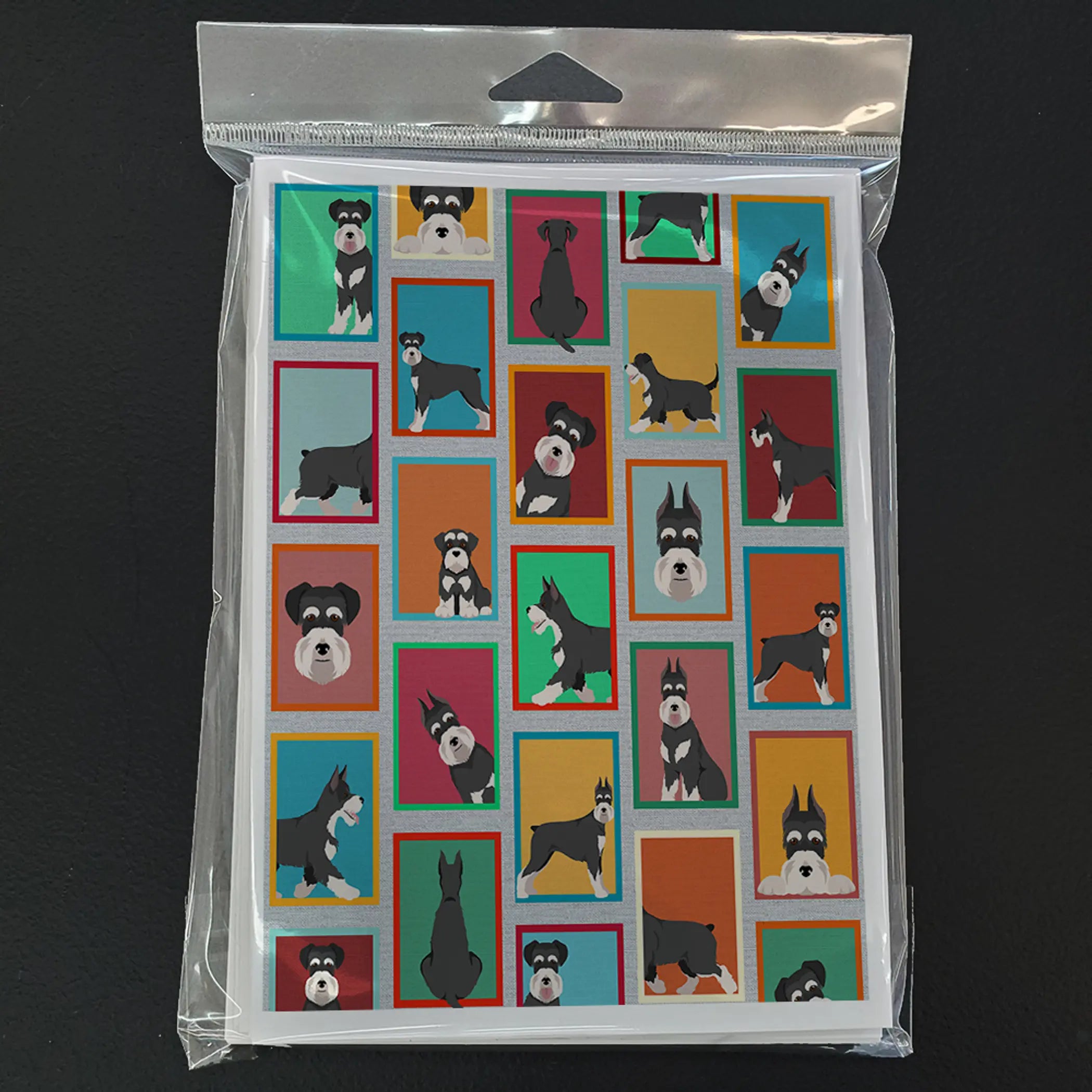 Lots of Black and Silver Schnauzer Greeting Cards Pack of 8 Caroline's Treasures