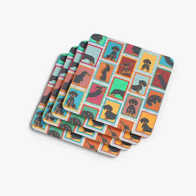 Lots of Black and Tan Dachshund Foam Coasters Caroline's Treasures