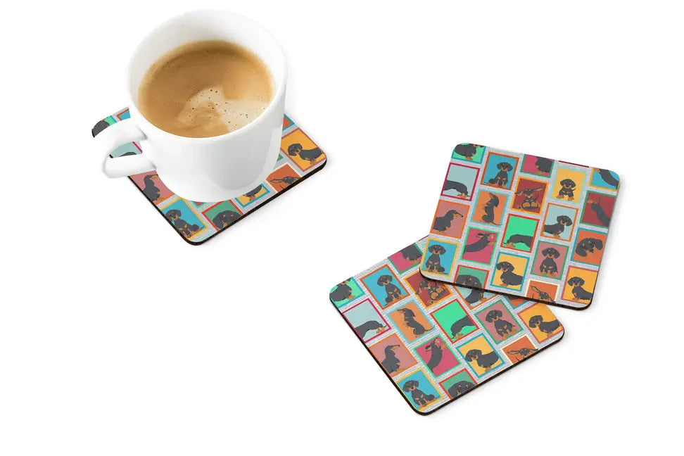 Lots of Black and Tan Dachshund Foam Coasters Caroline's Treasures
