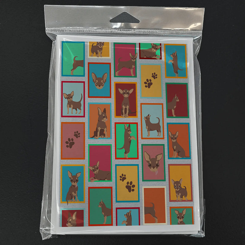 Lots of Chocolate Chihuahua Greeting Cards Pack of 8 Caroline's Treasures