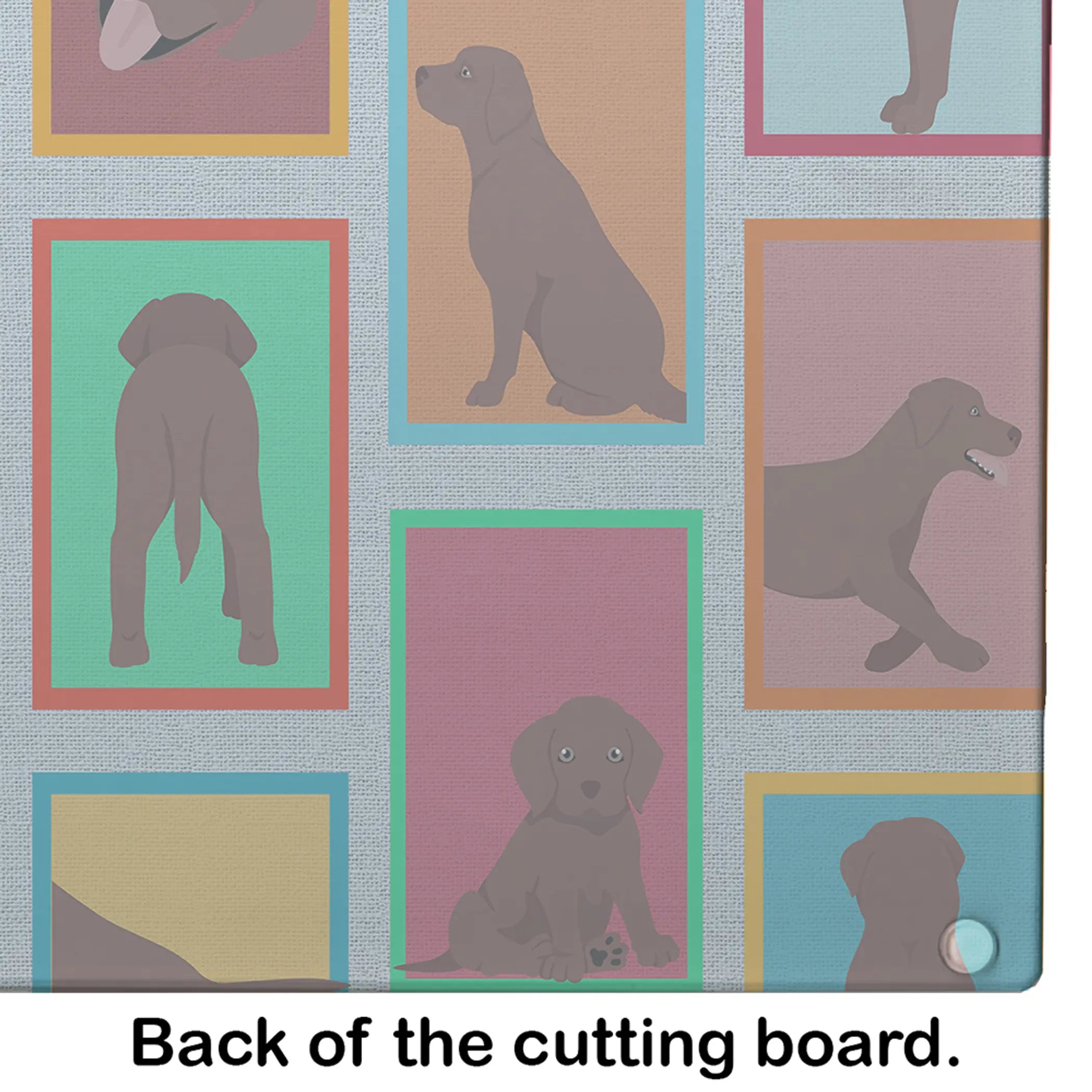 Lots of Chocolate Labrador Retriever Glass Cutting Board Caroline's Treasures