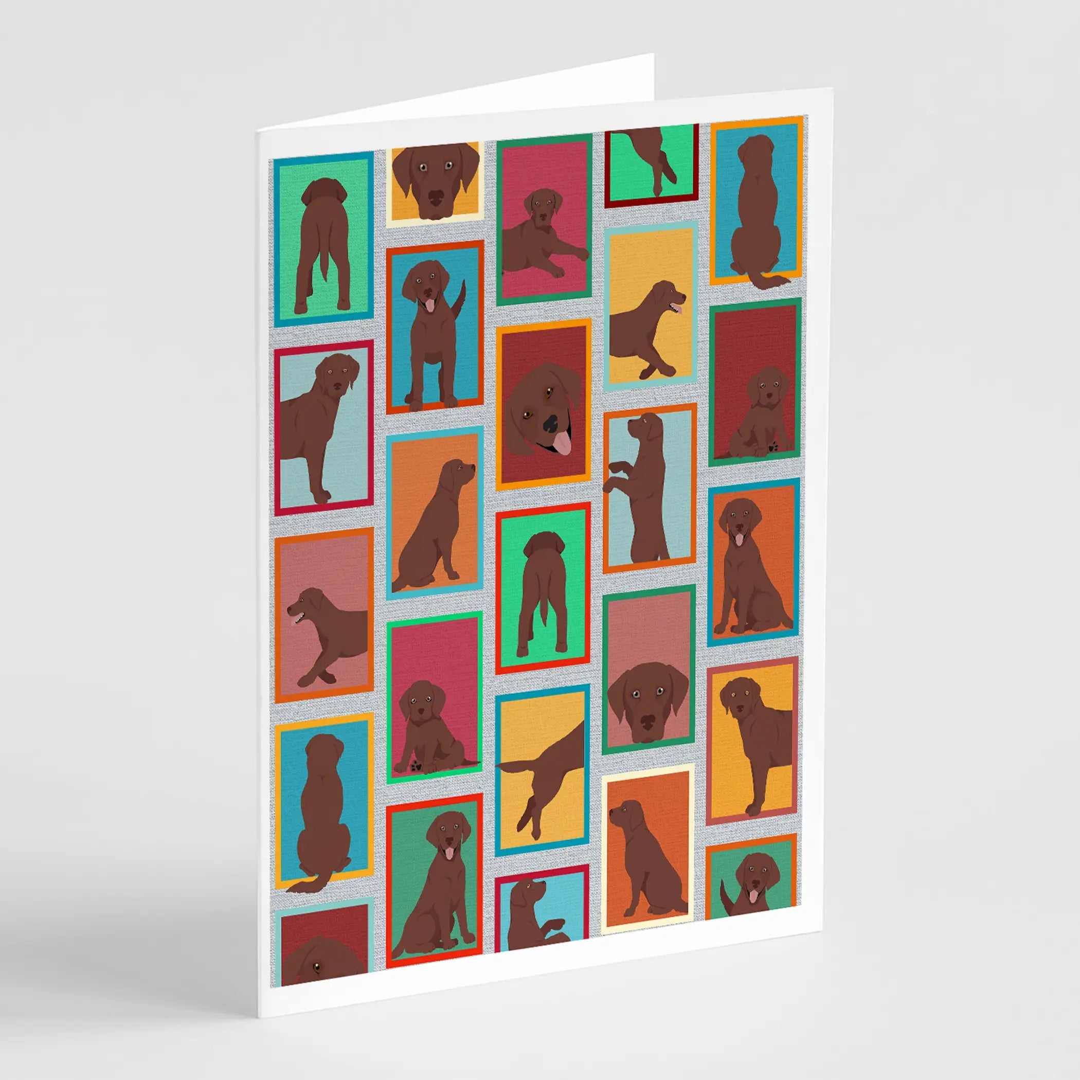 Lots of Chocolate Labrador Retriever Greeting Cards Pack of 8 Caroline's Treasures