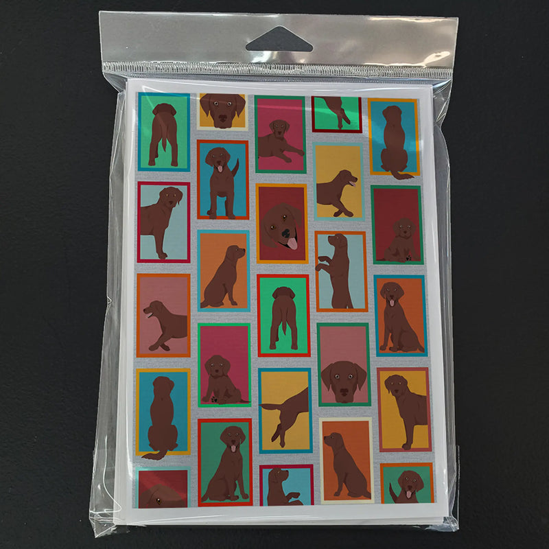 Lots of Chocolate Labrador Retriever Greeting Cards Pack of 8 Caroline's Treasures