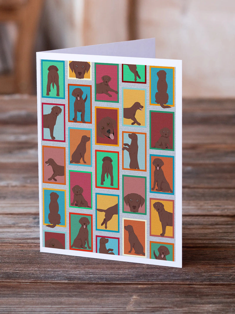 Lots of Chocolate Labrador Retriever Greeting Cards Pack of 8 Caroline's Treasures