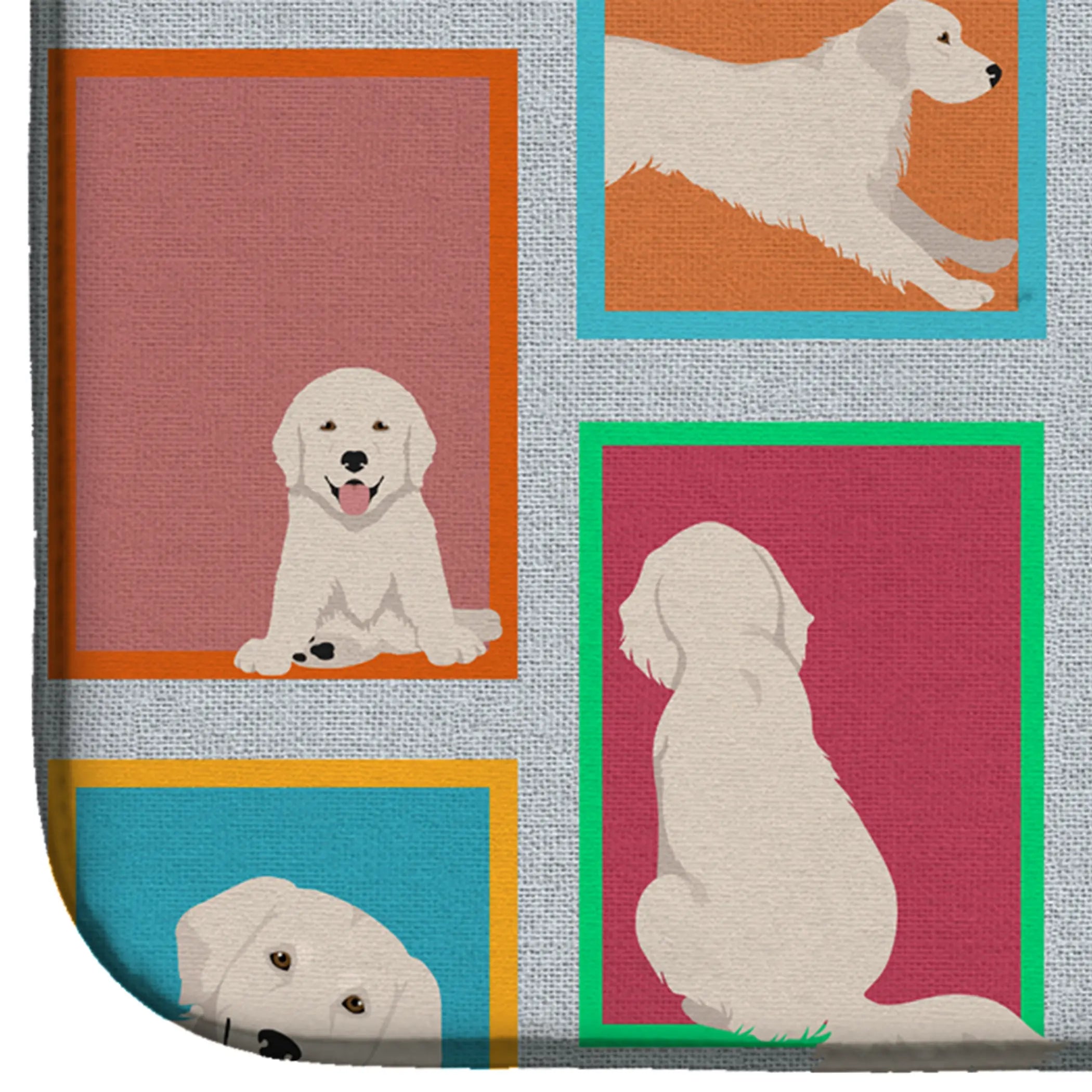 Lots of Cream Golden Retriever Dish Drying Mat Caroline's Treasures