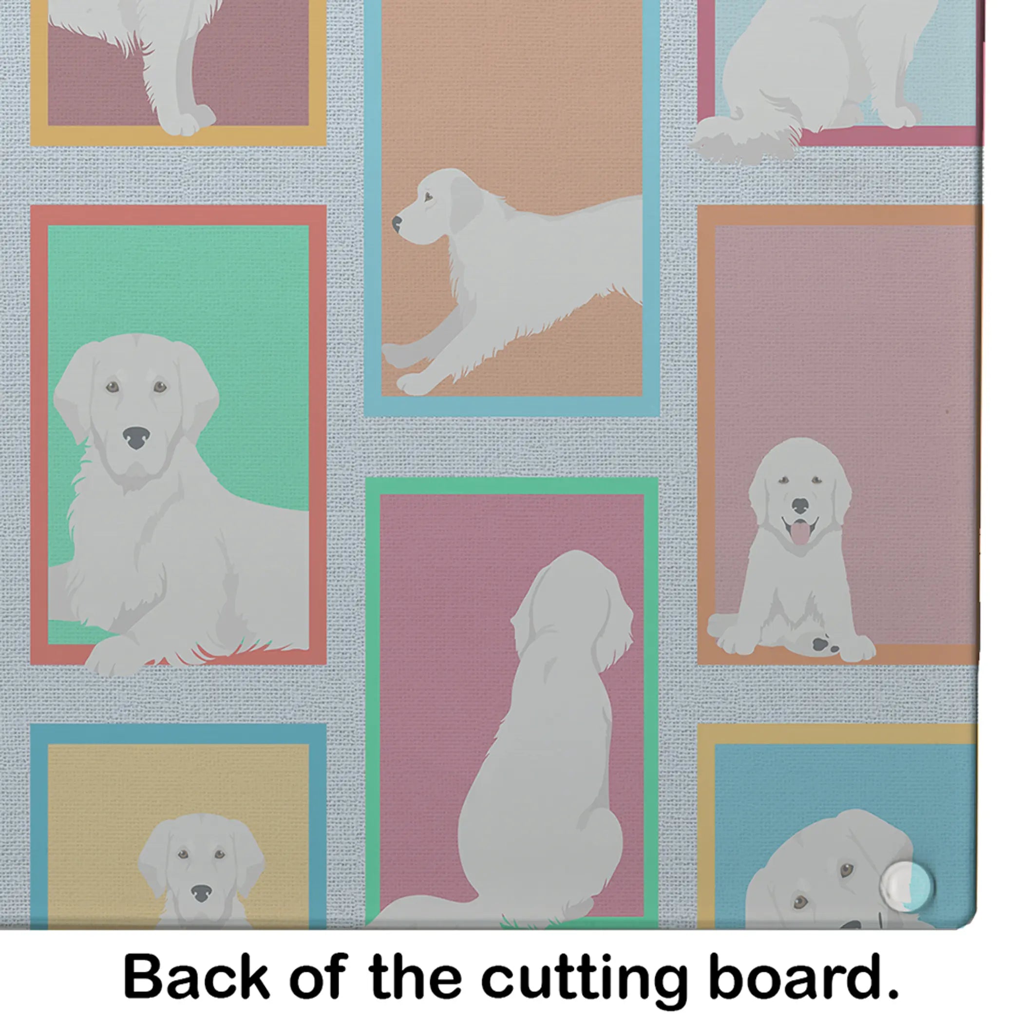 Lots of Cream Golden Retriever Glass Cutting Board Caroline's Treasures