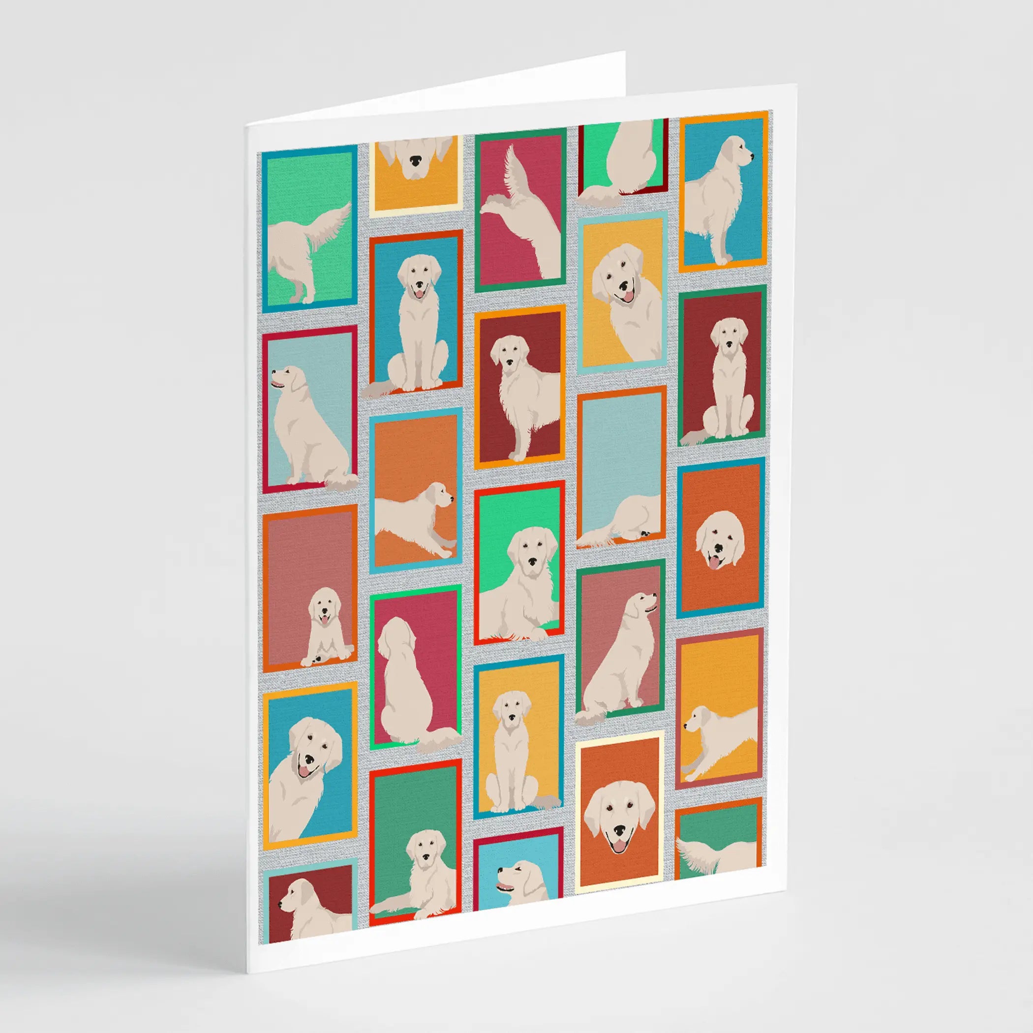 Lots of Cream Golden Retriever Greeting Cards Pack of 8 Caroline's Treasures