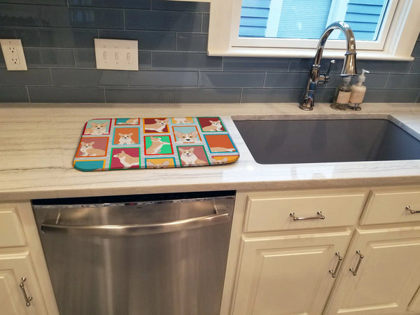 Lots of Fawn Cardigan Corgi Dish Drying Mat Caroline's Treasures