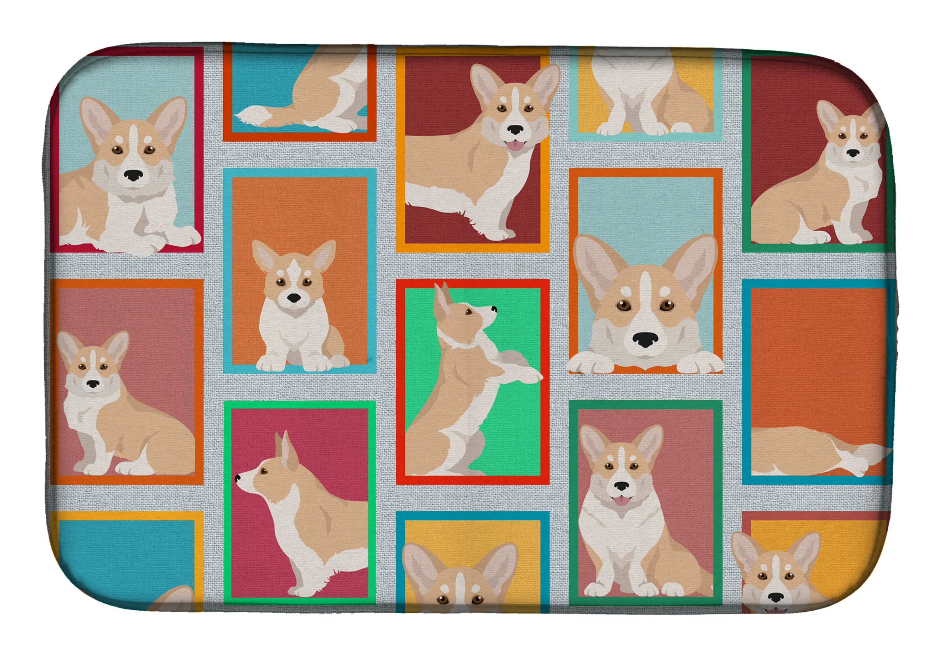 Lots of Fawn Cardigan Corgi Dish Drying Mat Caroline's Treasures