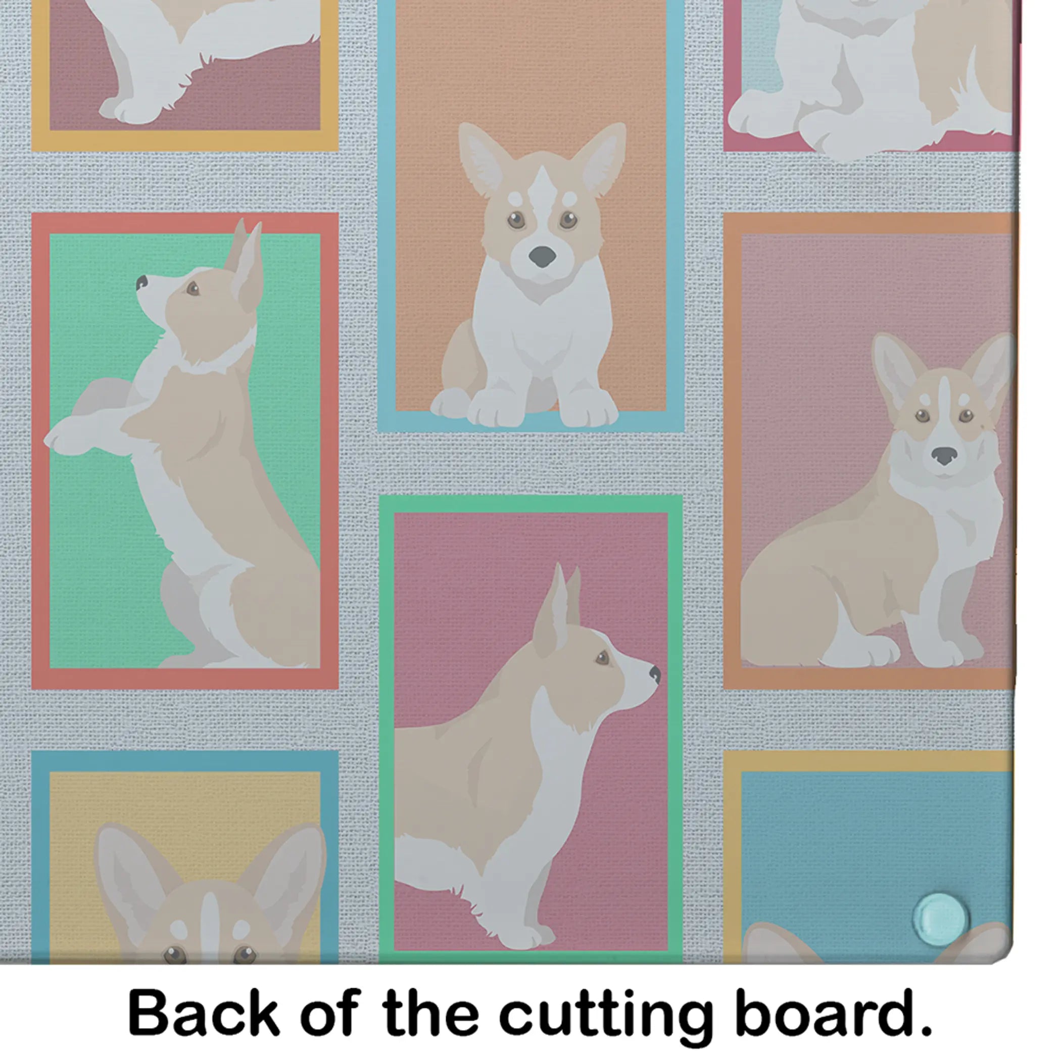 Lots of Fawn Cardigan Corgi Glass Cutting Board Caroline's Treasures