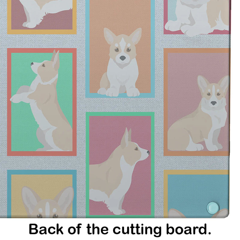 Lots of Fawn Cardigan Corgi Glass Cutting Board Caroline's Treasures