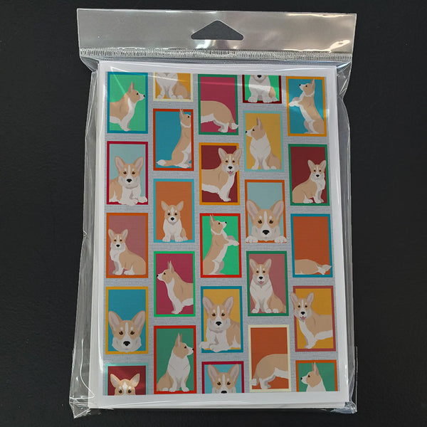 Lots of Fawn Cardigan Corgi Greeting Cards Pack of 8 Caroline's Treasures