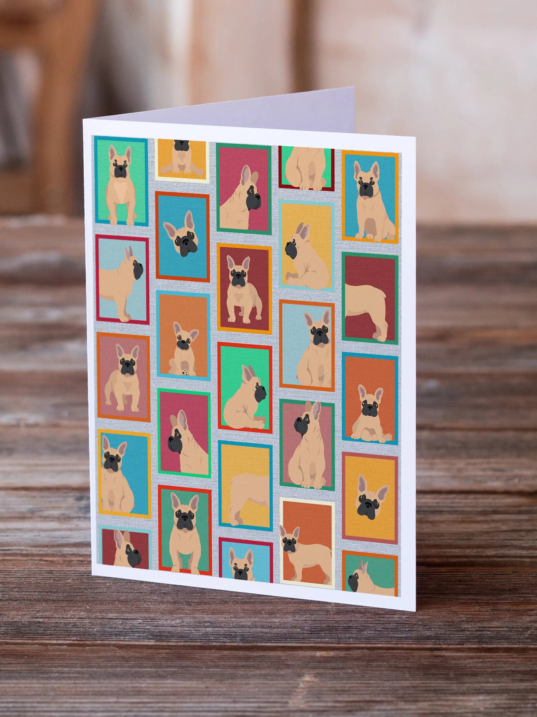 Lots of Fawn French Bulldog Greeting Cards Pack of 8 Caroline's Treasures